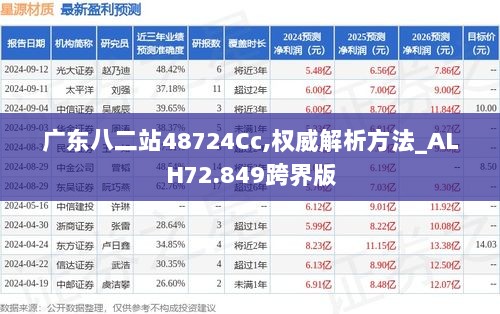 广东八二站48724Cc,权威解析方法_ALH72.849跨界版