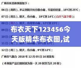 布衣天下123456今天版精华布衣图,试机号码,解析解释说法_CZB72.733视频版