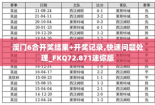 澳门6合开奖结果+开奖记录,快速问题处理_FKQ72.871迷你版