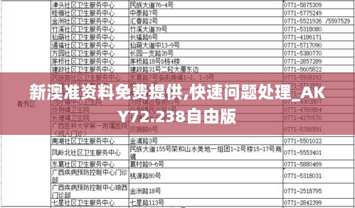 新澳准资料免费提供,快速问题处理_AKY72.238自由版