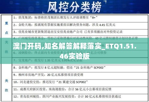 澳门开码,知名解答解释落实_ETQ1.51.46实验版