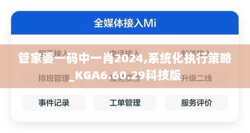 管家婆一码中一肖2024,系统化执行策略_KGA6.60.29科技版