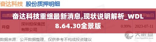 奋达科技重组最新消息,现状说明解析_WDL8.64.30全景版