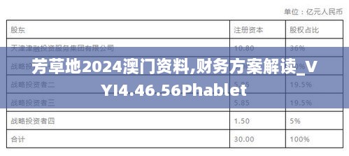 芳草地2024澳门资料,财务方案解读_VYI4.46.56Phablet