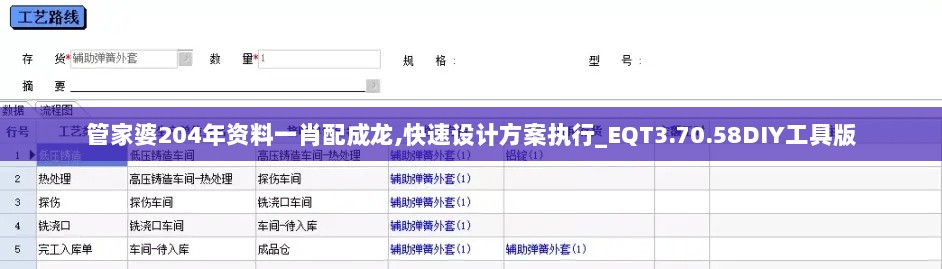 管家婆204年资料一肖配成龙,快速设计方案执行_EQT3.70.58DIY工具版