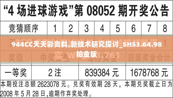 944CC天天彩资料,新技术研究探讨_SHS3.64.98铂金版