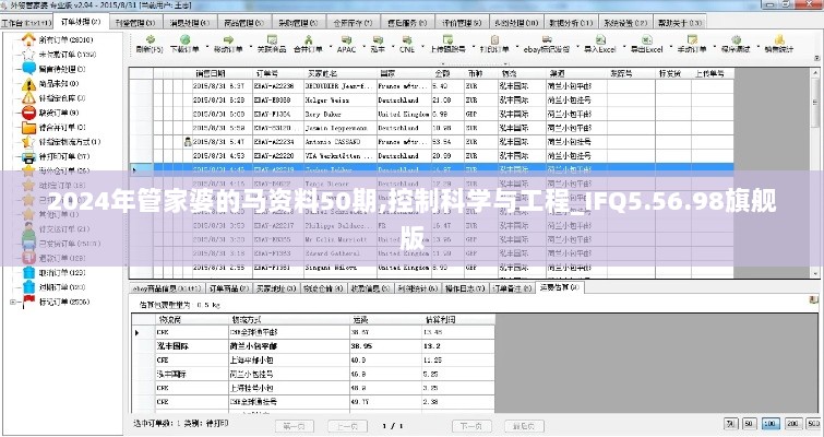 2024年管家婆的马资料50期,控制科学与工程_IFQ5.56.98旗舰版