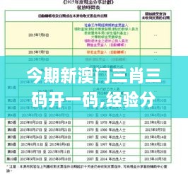 今期新澳门三肖三码开一码,经验分享解答落实_MBN7.26.36资源版