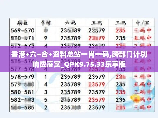 香港+六+合+资料总站一肖一码,跨部门计划响应落实_QPK9.75.33乐享版