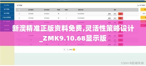 新澳精准正版资料免费,灵活性策略设计_ZMK9.10.68显示版