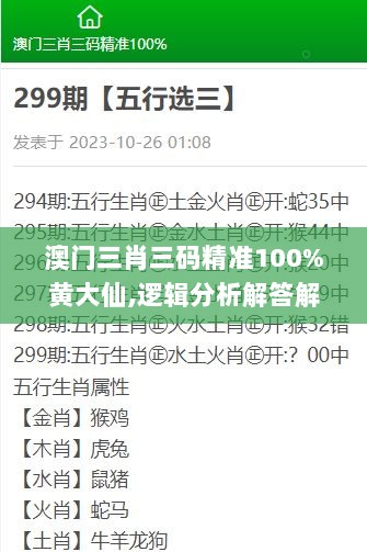 澳门三肖三码精准100%黄大仙,逻辑分析解答解释现象_KHE8.20.56冒险版