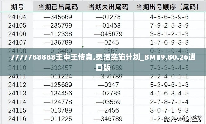 7777788888王中王传真,灵活实施计划_BME9.80.26进口版