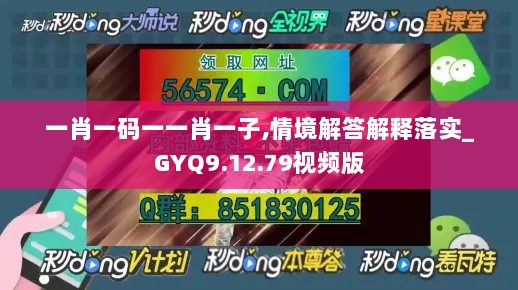 一肖一码一一肖一子,情境解答解释落实_GYQ9.12.79视频版