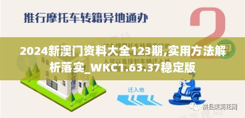 2024新澳门资料大全123期,实用方法解析落实_WKC1.63.37稳定版