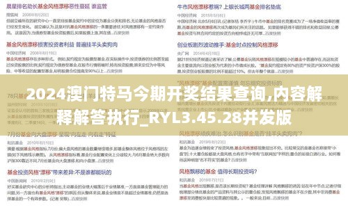 2024澳门特马今期开奖结果查询,内容解释解答执行_RYL3.45.28并发版