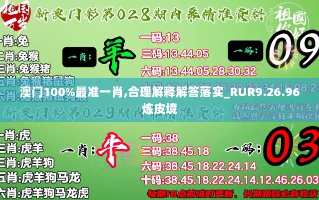 澳门100%最准一肖,合理解释解答落实_RUR9.26.96炼皮境