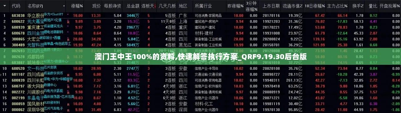 澳门王中王100%的资料,快速解答执行方案_QRF9.19.30后台版