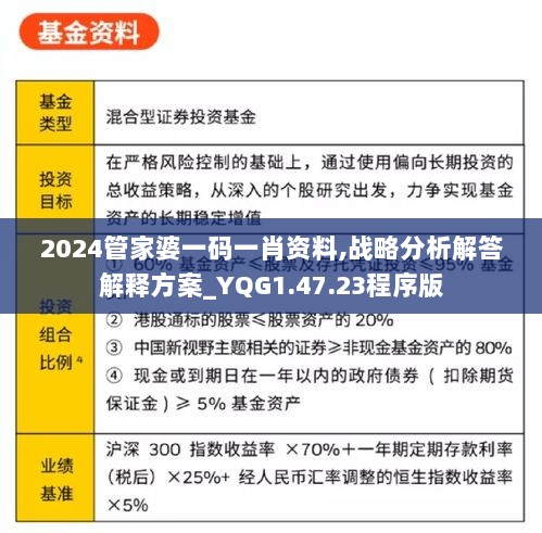 2024管家婆一码一肖资料,战略分析解答解释方案_YQG1.47.23程序版