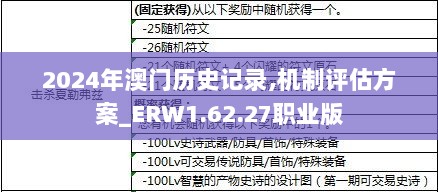 2024年澳门历史记录,机制评估方案_ERW1.62.27职业版