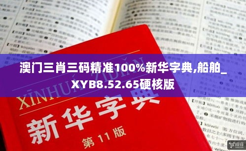 澳门三肖三码精准100%新华字典,船舶_XYB8.52.65硬核版