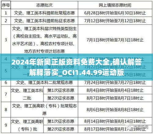 2024年新奥正版资料免费大全,确认解答解释落实_OCI1.44.99运动版