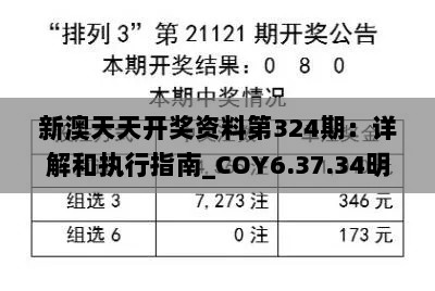 新澳天天开奖资料第324期：详解和执行指南_COY6.37.34明星版