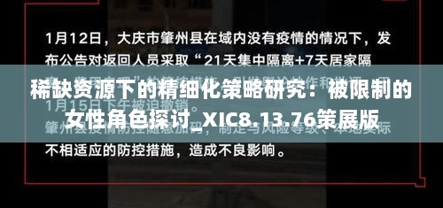 稀缺资源下的精细化策略研究：被限制的女性角色探讨_XIC8.13.76策展版