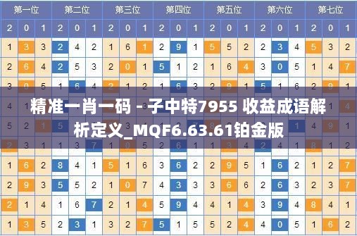 精准一肖一码 - 子中特7955 收益成语解析定义_MQF6.63.61铂金版