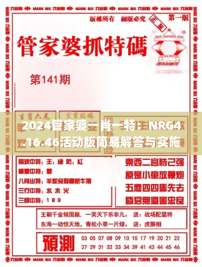 2024管家婆一肖一特：NRG4.16.46活动版简易解答与实施指南