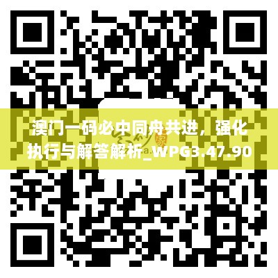 澳门一码必中同舟共进，强化执行与解答解析_WPG3.47.90核心版