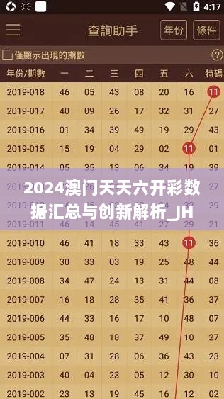 2024澳门天天六开彩数据汇总与创新解析_JHD1.59.48优化版