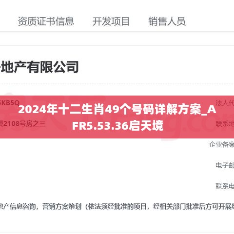 2024年十二生肖49个号码详解方案_AFR5.53.36启天境