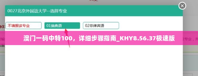 澳门一码中特100，详细步骤指南_KHY8.56.37极速版