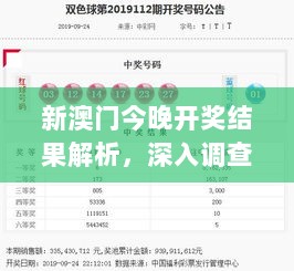 新澳门今晚开奖结果解析，深入调查RQT9.49.94智能版