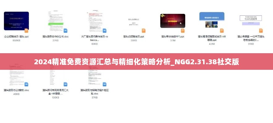 2024精准免费资源汇总与精细化策略分析_NGG2.31.38社交版