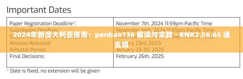 2024年新澳大利亚指南：penbao136 解读与实践 - RNK2.56.65 通玄境