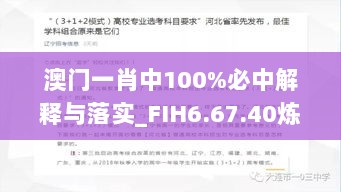 澳门一肖中100%必中解释与落实_FIH6.67.40炼气境