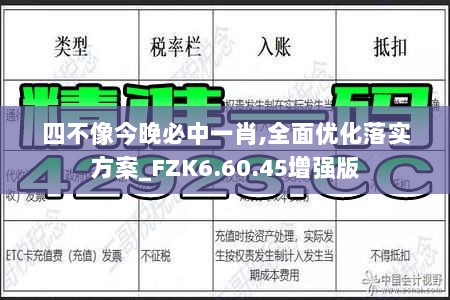 四不像今晚必中一肖,全面优化落实方案_FZK6.60.45增强版