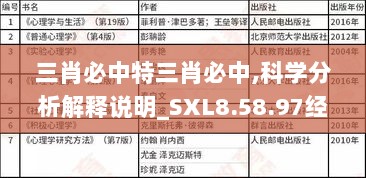 三肖必中特三肖必中,科学分析解释说明_SXL8.58.97经济版