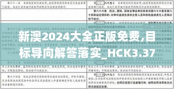 新澳2024大全正版免费,目标导向解答落实_HCK3.37.37敏捷版