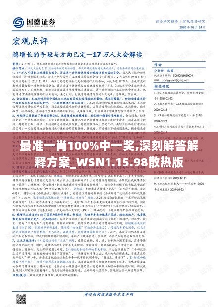 最准一肖100%中一奖,深刻解答解释方案_WSN1.15.98散热版