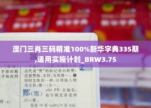 澳门三肖三码精准100%新华字典335期,适用实施计划_BRW3.75