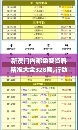 新澳门内部免费资料精准大全328期,行动计划解析落实_SRV1.60