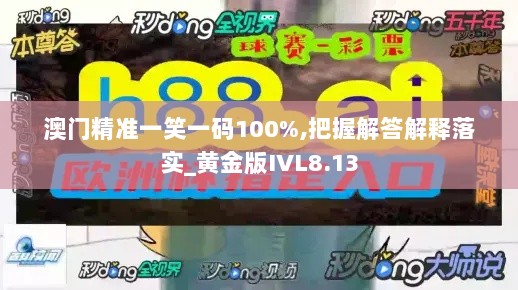 澳门精准一笑一码100%,把握解答解释落实_黄金版IVL8.13