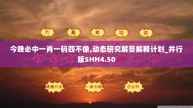 今晚必中一肖一码四不像,动态研究解答解释计划_并行版SHH4.50