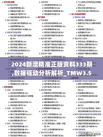 2024新澳精准正版资料333期,数据驱动分析解析_TMW3.59