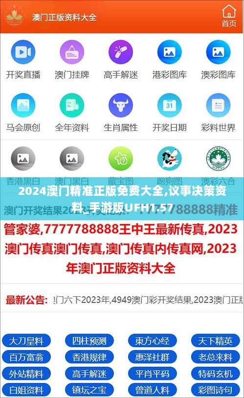 2024澳门精准正版免费大全,议事决策资料_手游版UFH1.57