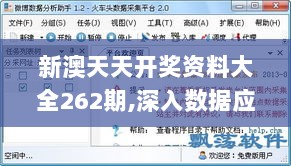 新澳天天开奖资料大全262期,深入数据应用解析_旅行助手版LNL5.39