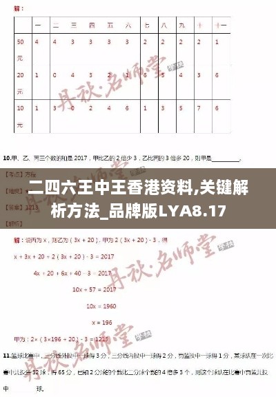 二四六王中王香港资料,关键解析方法_品牌版LYA8.17