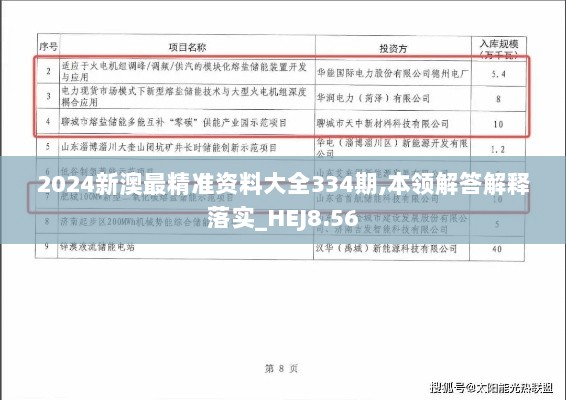 2024新澳最精准资料大全334期,本领解答解释落实_HEJ8.56